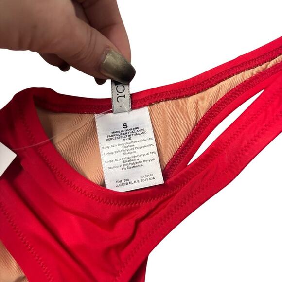 J.Crew Red Scoop Neck Bikini Top Small | Heritage Swimwear NWT - Picture 3 of 3